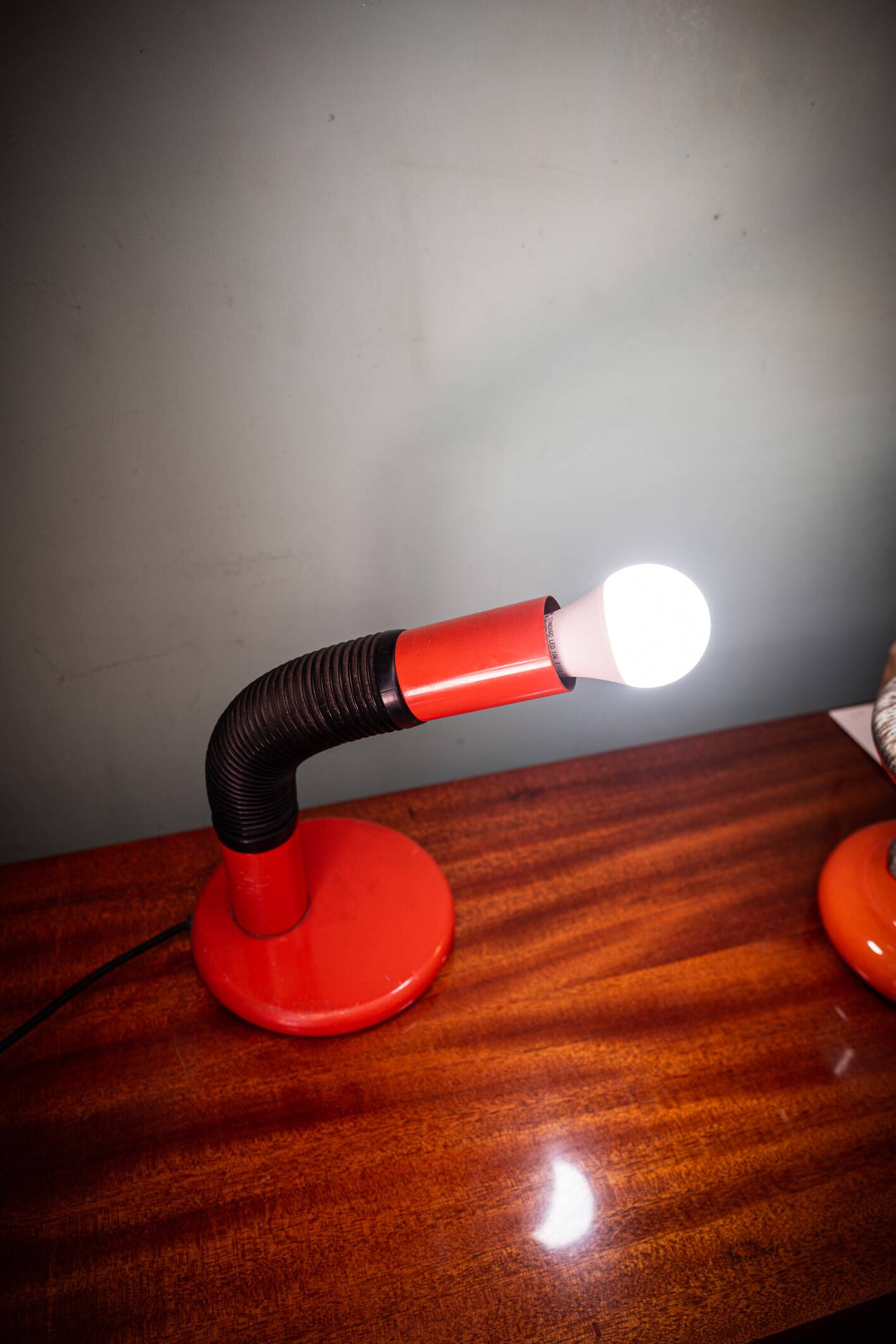 Orange Elbow table lamp by E. Bellini for Targetti Sankey, Italy, 70's