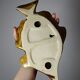 Vintage ceramic wall fish in glazed handmade style, 1970s-1980s.