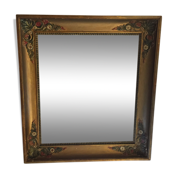 Miroir ancien en bois doré 78x70cm
