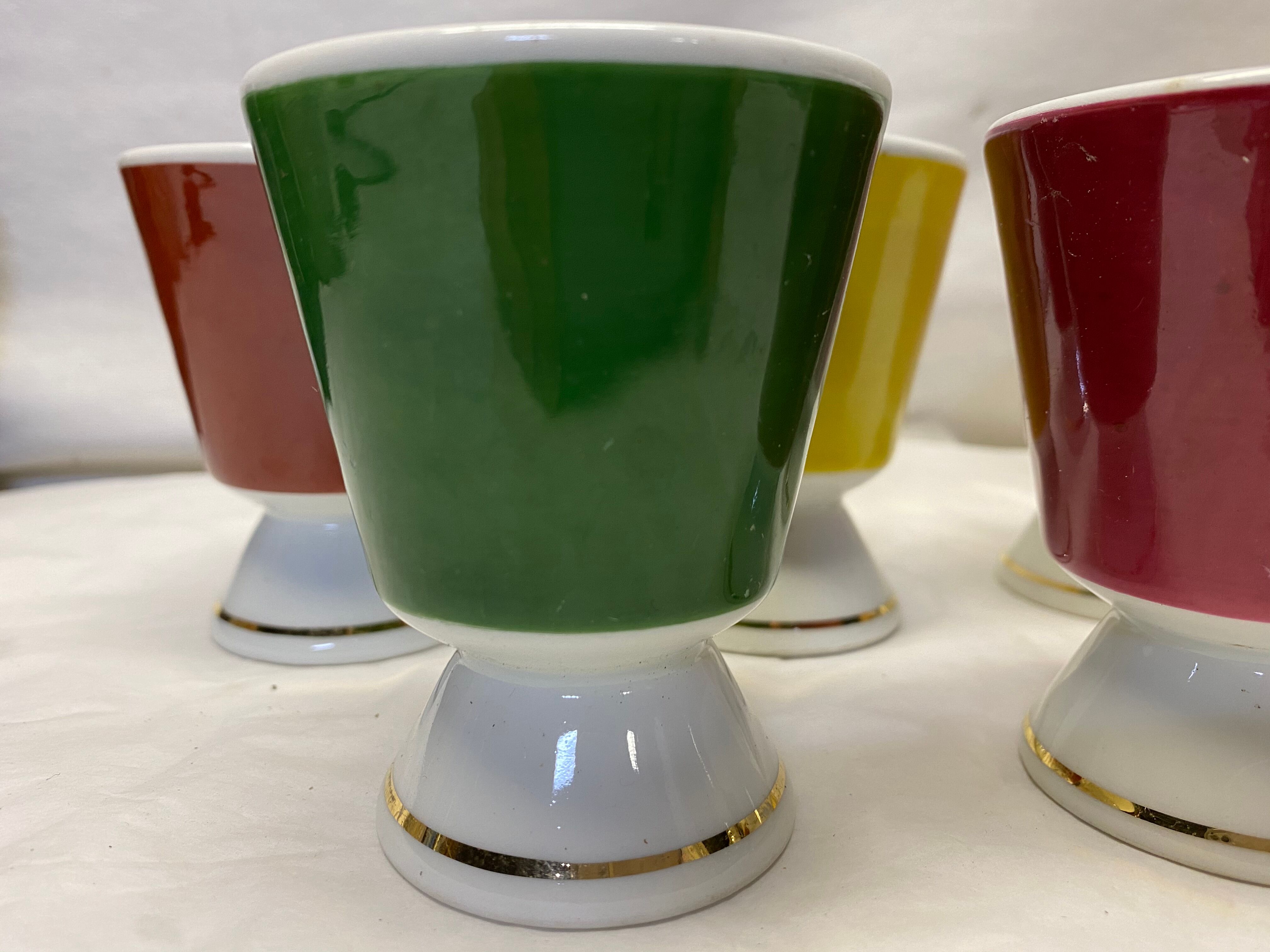 Set of 5 cups porcelain 50s