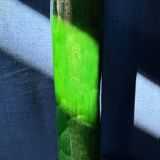 Large Art Nouveau vase in crackled green glazed stoneware – Baluster neck