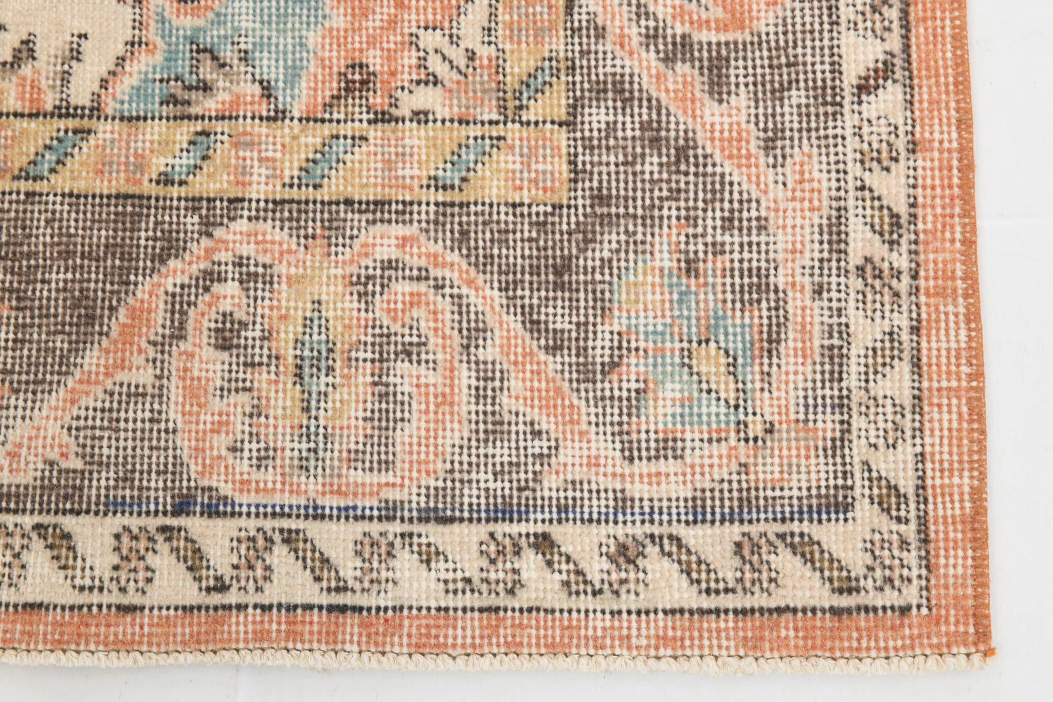 Pale Red & Brown Large Antique Turkish Rug, 157x299Cm