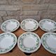 Johnson Brothers Set of 6 Ivy Leaf and Flower Blue Dinner Plates