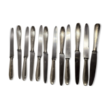 12 silver-plated knives from the mid-20th century