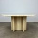 Round travertine coffee table