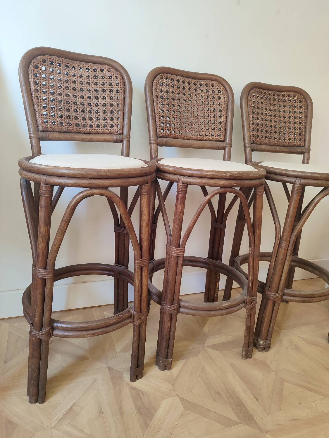 Rattan bar stools