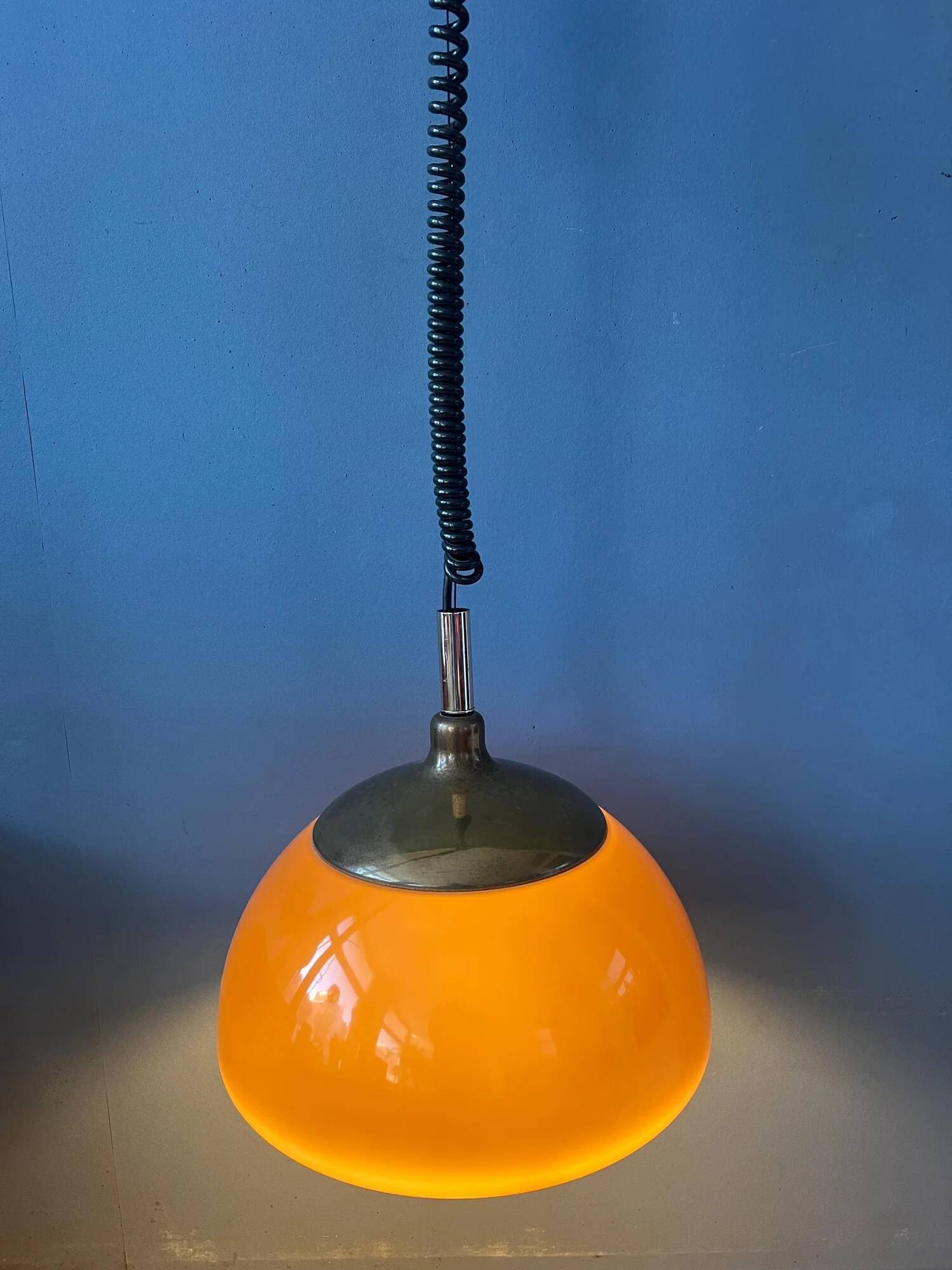 Vintage Cosack Leuchten Plexiglass Brown - Orange Pendant Lamp