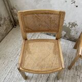Pair of Baumann chairs beech and cannage