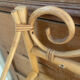 Vintage bamboo and rattan wall coat rack