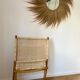 Fauteuil pliant en bois et rotin