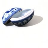 Ceramic egg box 13cm candy box hand painted 1930 floral flower pattern old vintage jewelry