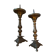 Pair of old brass candelabra