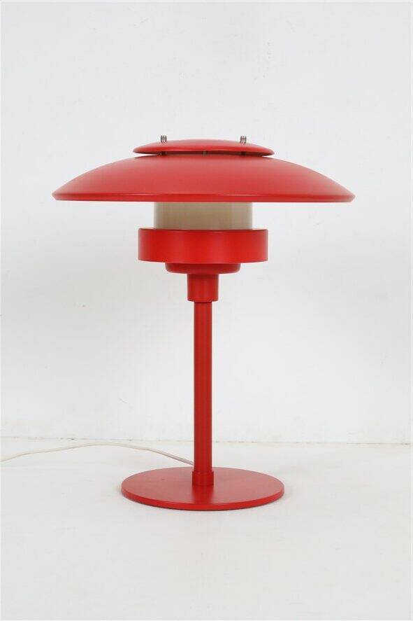 Rare lampe de bureau/table Lyskær rouge / design danois moderne / années 1970 / 1980 / postmoderne