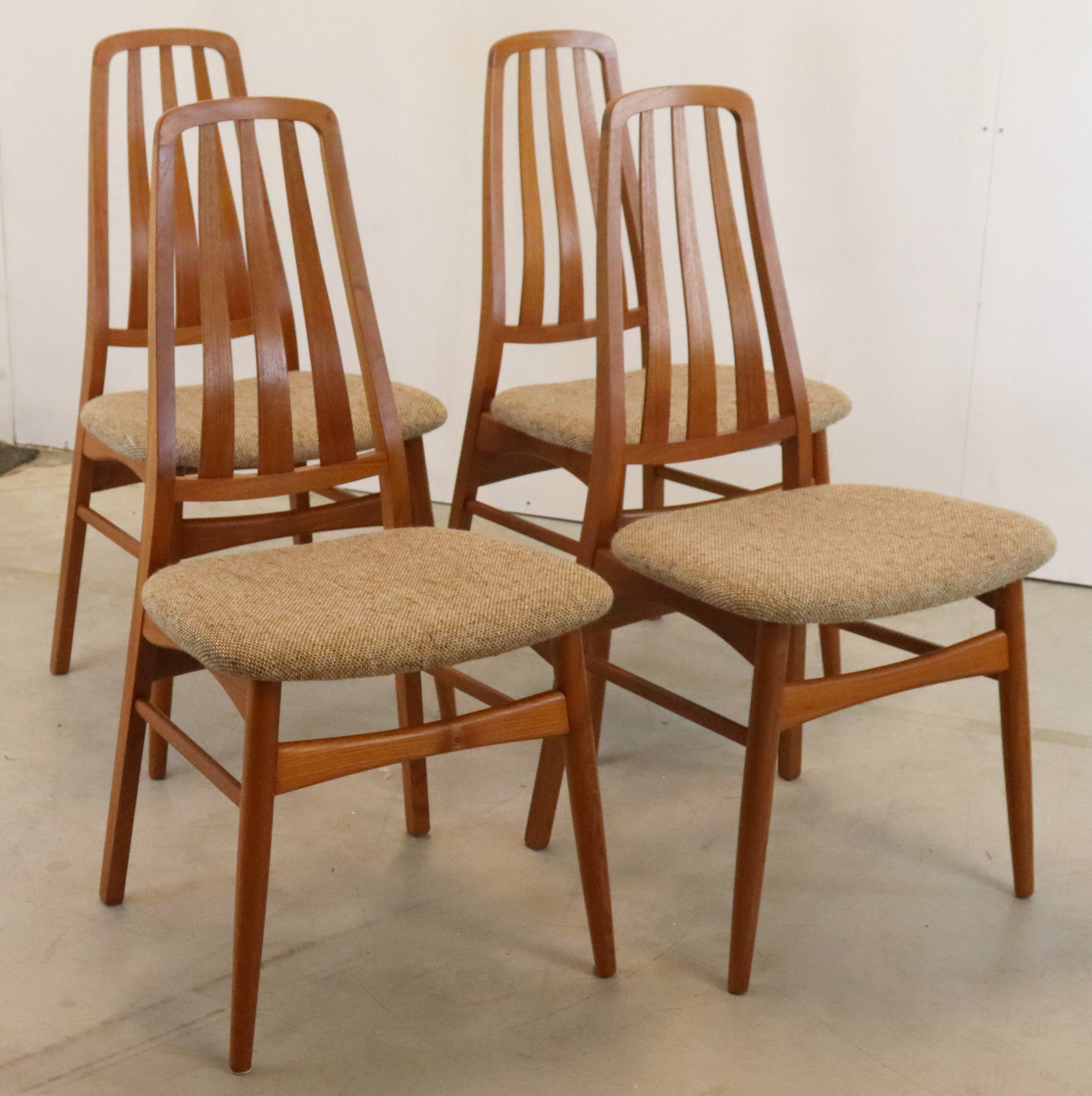 Set van 4 teak deense Vamdrup eetkamerstoelen 'Rudbol'