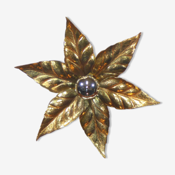 Flower sconce in solid brass 1970