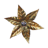 Flower sconce in solid brass 1970