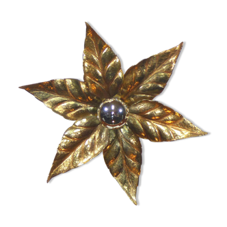 Flower sconce in solid brass 1970