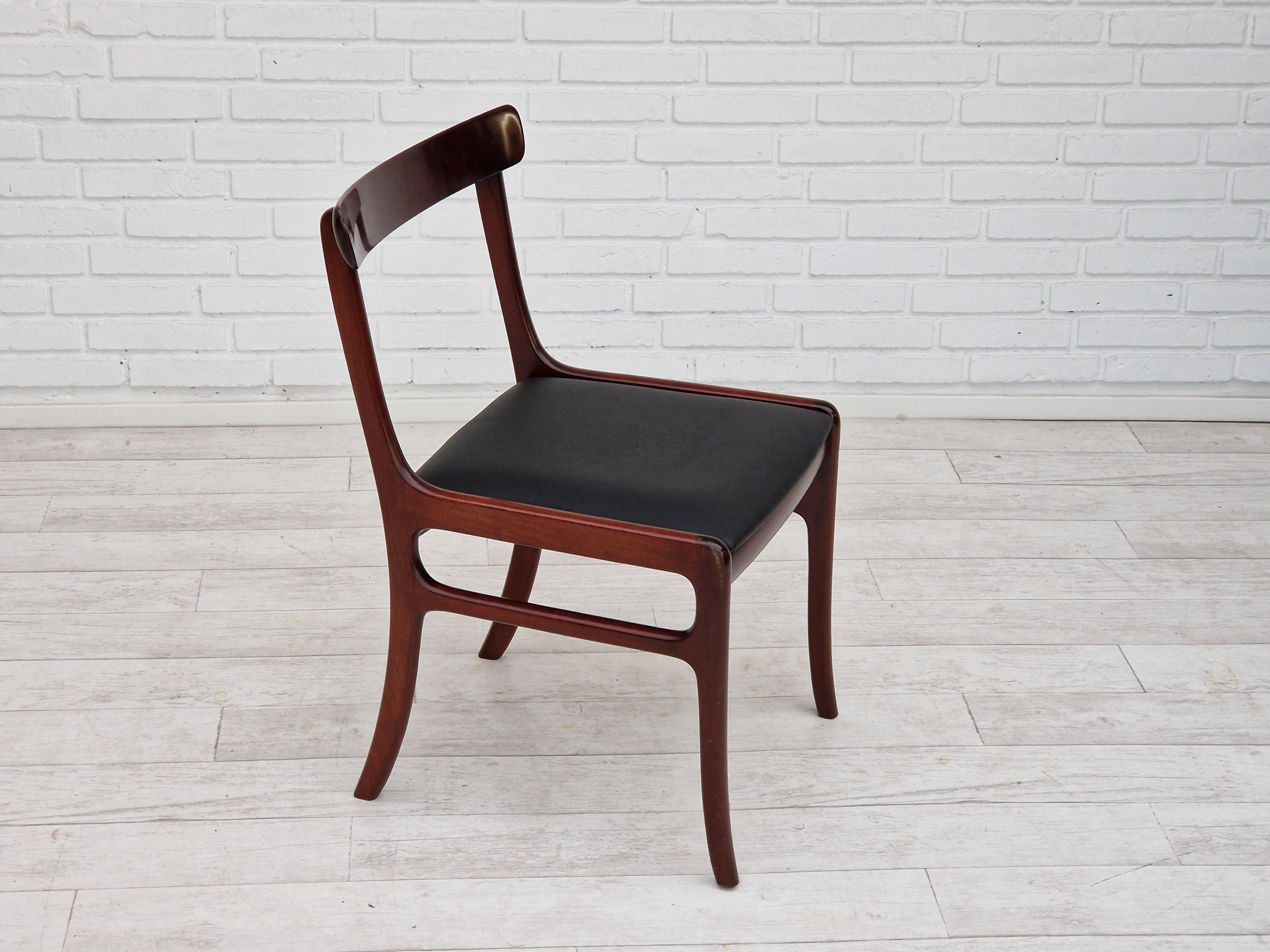 Danish design by Ole Wanscher, set of dining chairs 70s,