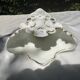 Small White and Gold Porcelain Wedding Vase decorated with Clovers H 16 cm