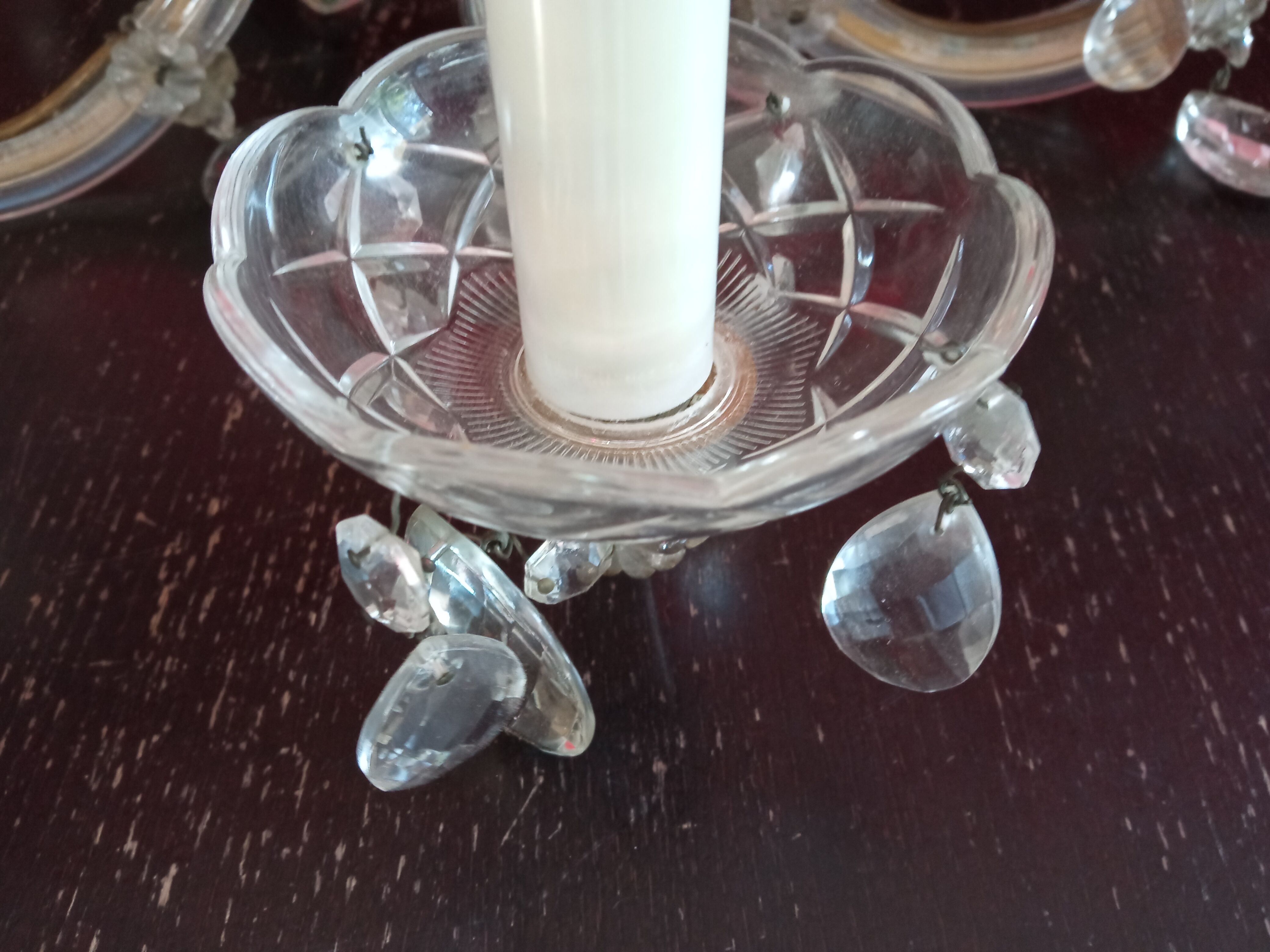 Old chandelier glass and brass