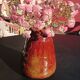Burgundy enamelled brutalist vase