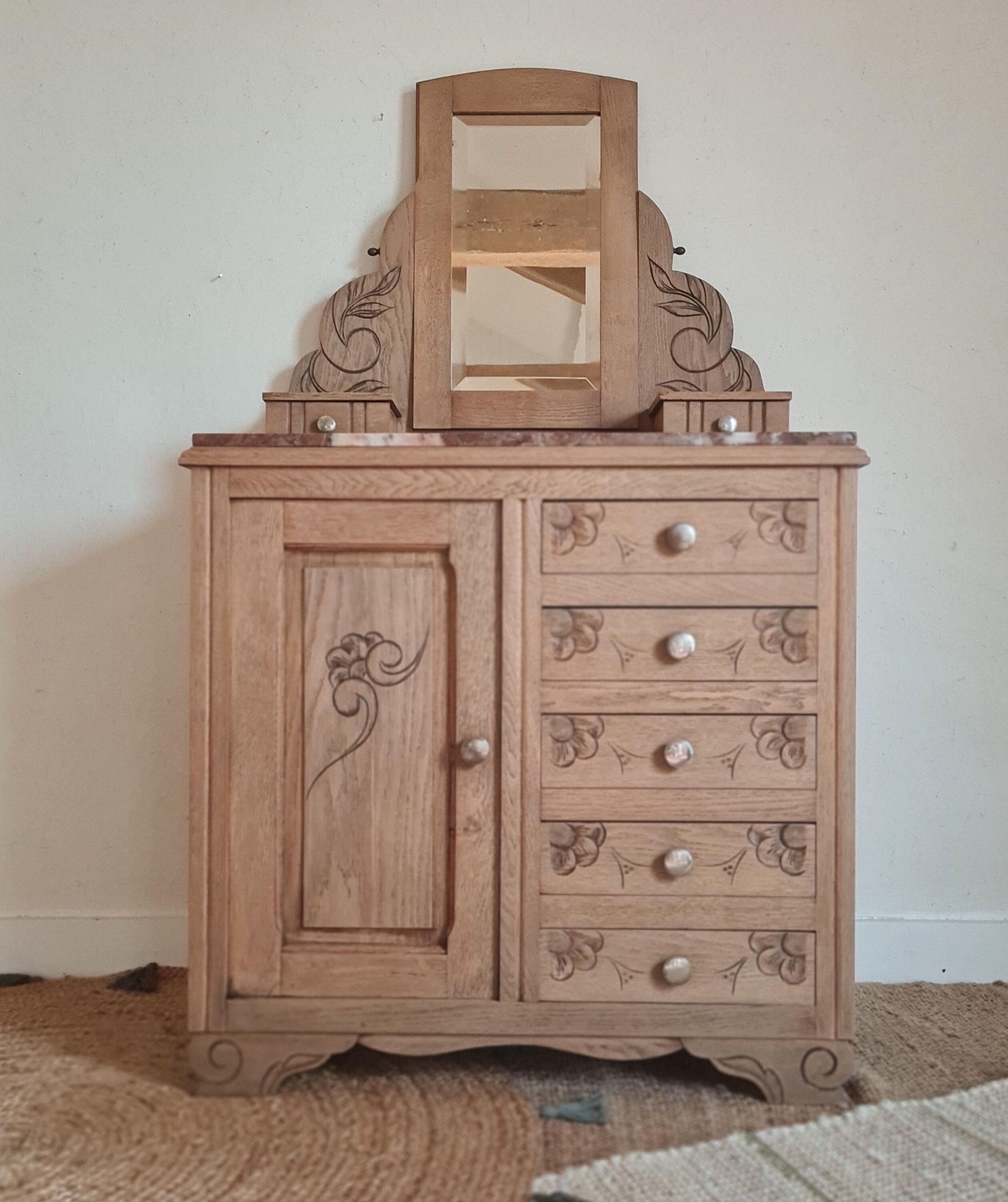 Dresser Art Deco wood brut