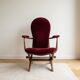Vintage 1970s adjustable armchair in burgundy velvet.