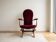 Fauteuil vintage années 70 réglable en velours bordeaux