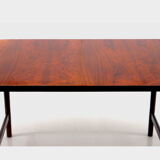 Oval extendable drop-leaf dining table, conference table made of high quality brazilian rio rosewood