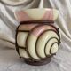 Art Deco vase in marbled glass and wrought iron, 1930s.