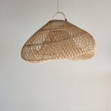 Small rattan lampshade in the shape of a braided hat