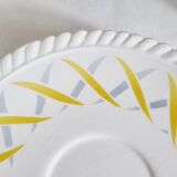 Set of 4 cups and 5 under cups in ceramic FB Badonviller