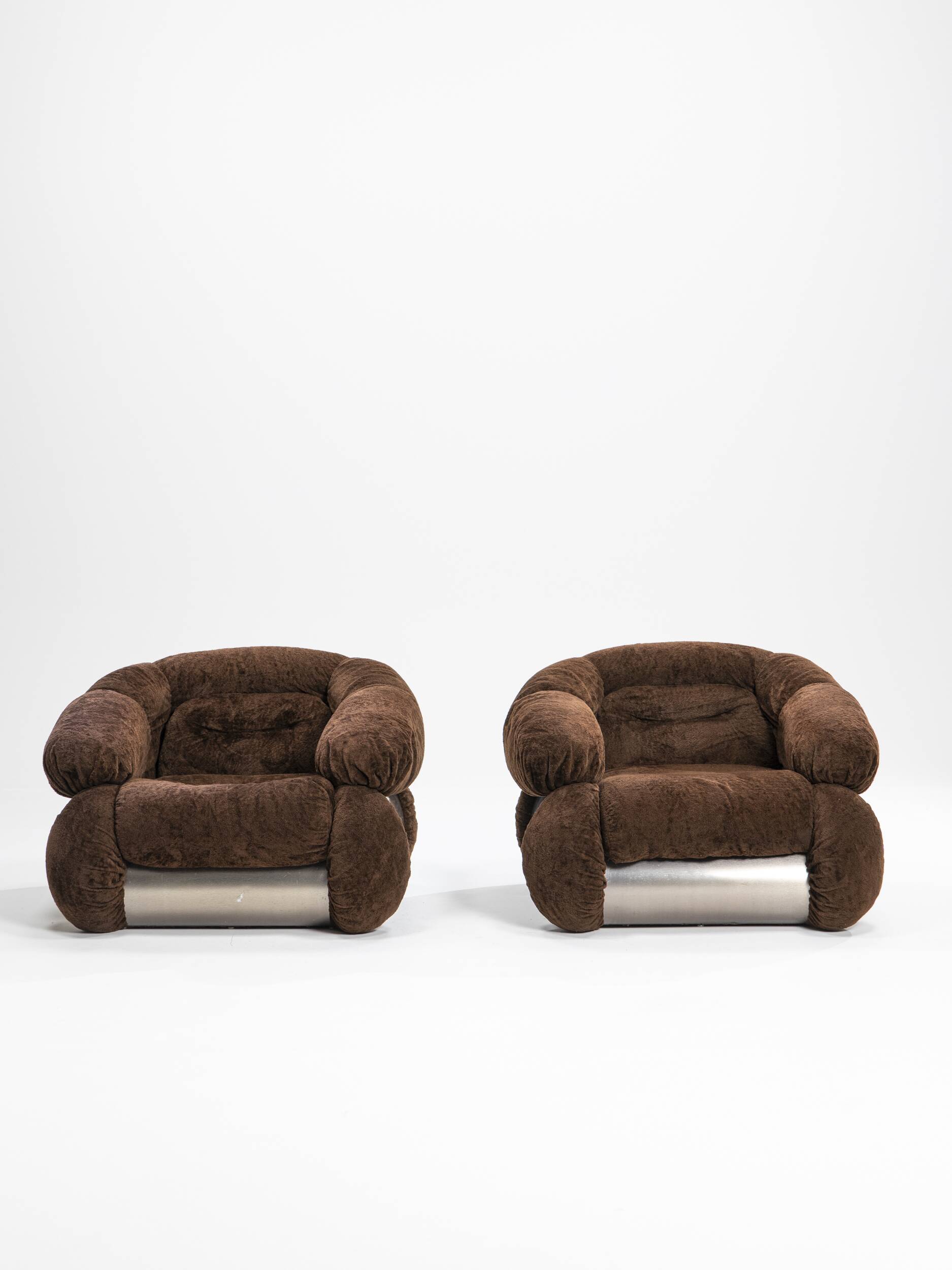 Paire de fauteuils par Adriano Piazzesi, Italie, années 1970