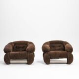 Paire de fauteuils par Adriano Piazzesi, Italie, années 1970