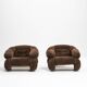 Paire de fauteuils par Adriano Piazzesi, Italie, années 1970