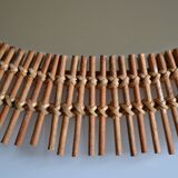 miroir soleil rotin ovale circa 1970 Diamètre 45 cm