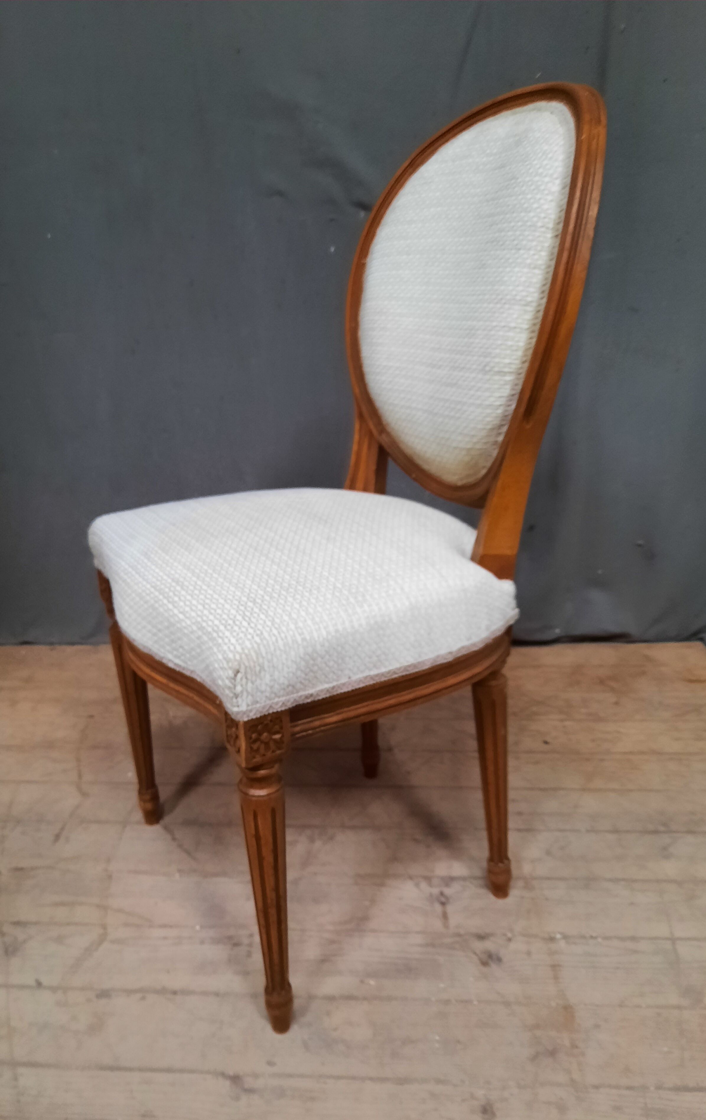 Series of 6 Louis XVI style medallion chairs