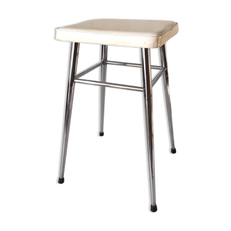 Vintage stool skaï chrome