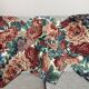 Lot de 3 housses de coussins en coton fleuri bordeaux