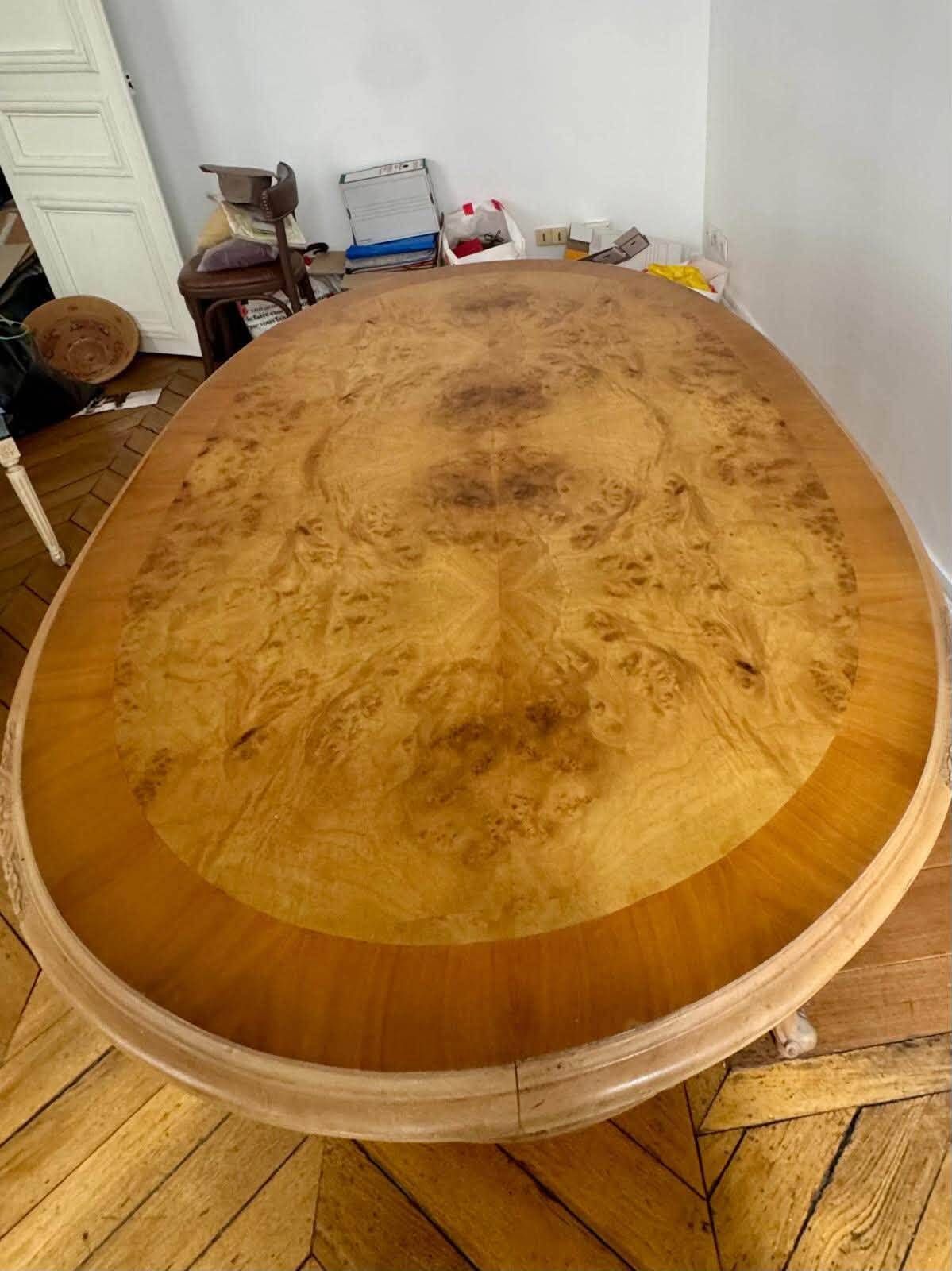 Louis XVl oak table with extensions