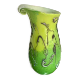 Vase Silviy glass blown Murano varried glass paste object decoration