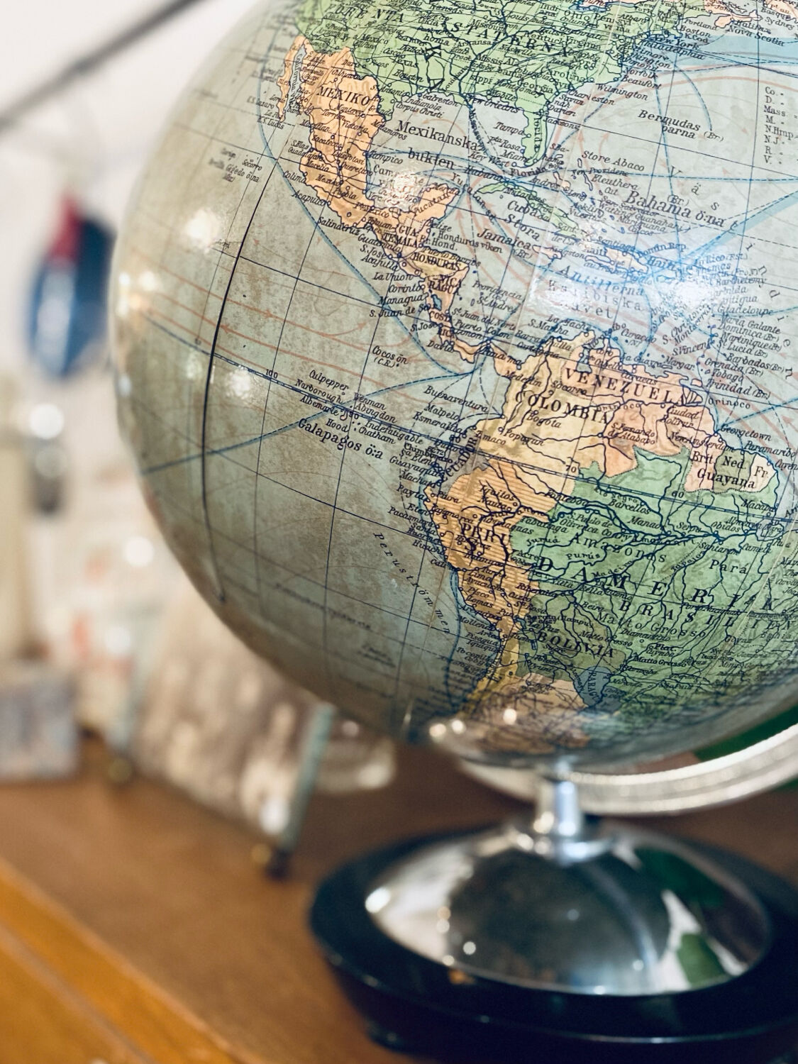 Illuminated terrestrial globe Columbus, Sweden, 1950s