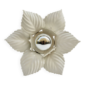 White flower wall light in metal Masca Italy 1970s