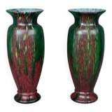 Pair of Glass Paste Vases – Mid 20th Century