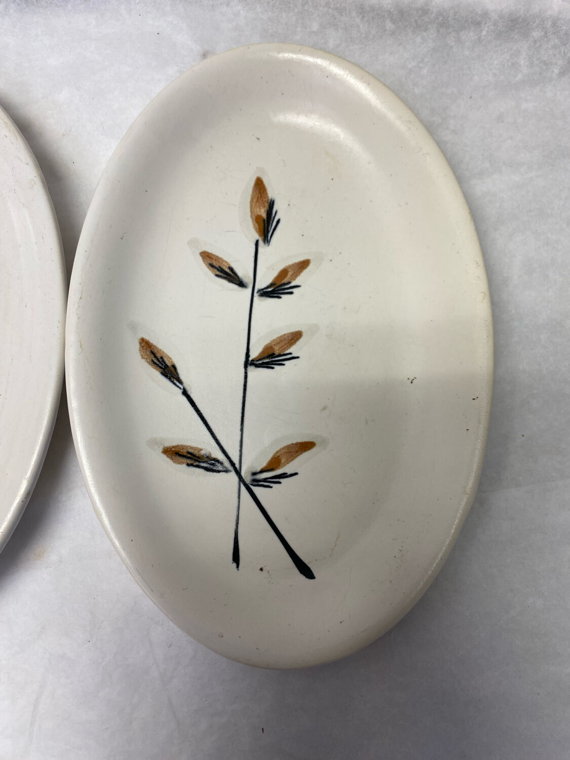 2 dishes earthenware Niderviller twigs