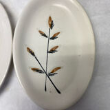 2 dishes earthenware Niderviller twigs