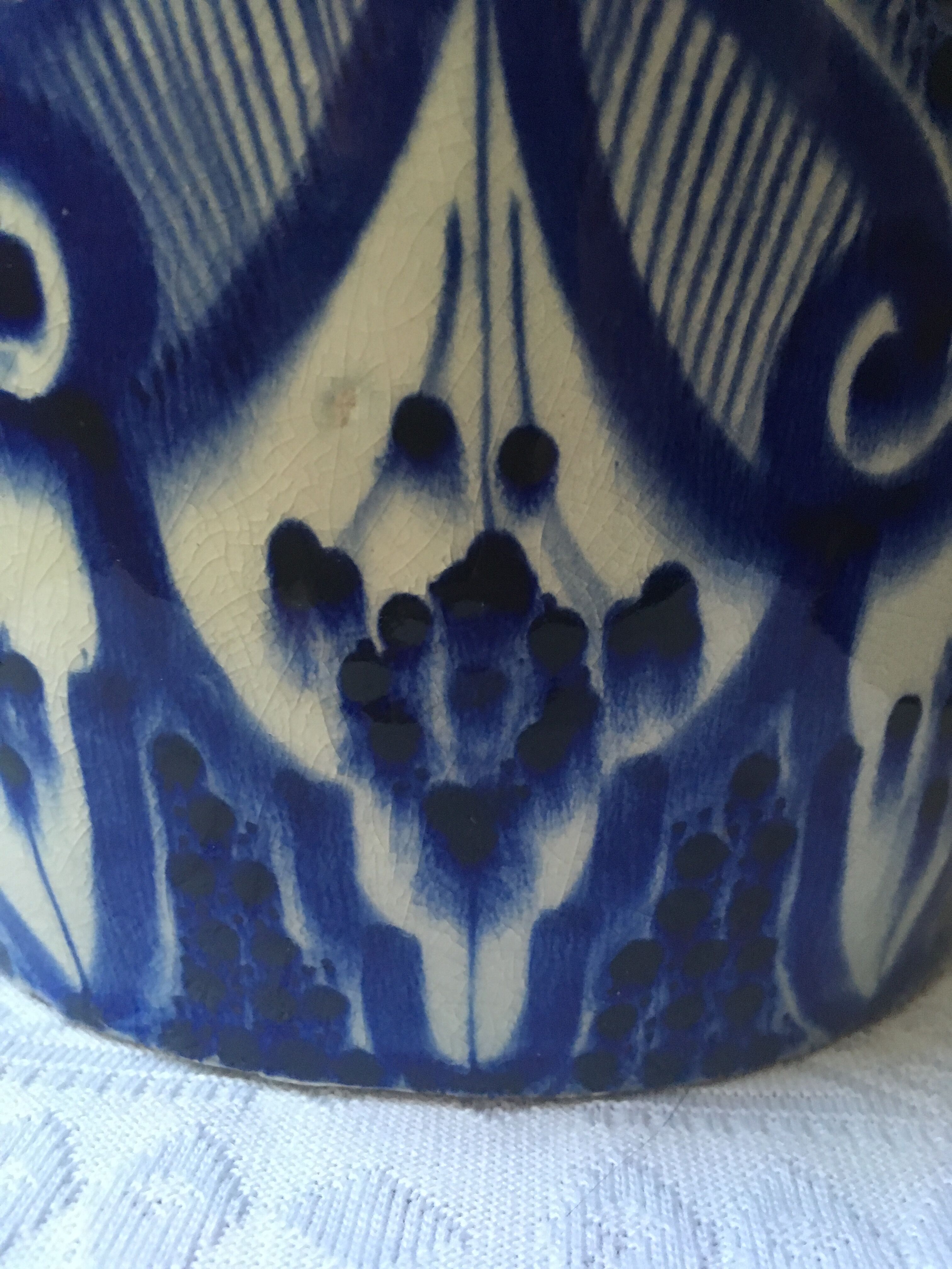 Large blue vase in Moroccan ceramic from Safi
