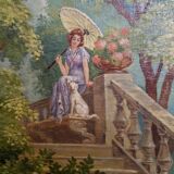 Oil painting depicting a romantic scene.