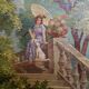 Tableau huile sur toile représentant une scène romantique