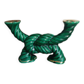 Art Deco woven ceramic candlestick